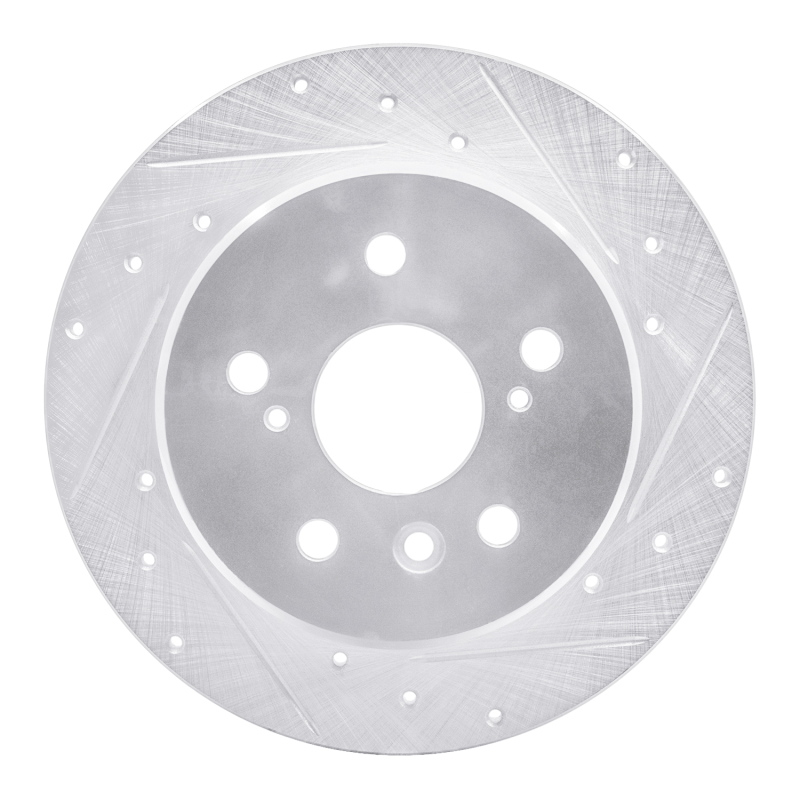 Lexus RX300 Brake Rotor (1) - Rear Right - R1 Concepts - Drilled & Slotted - Silver - `92-`03